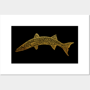 Barracuda In Shades Of Gold Posters and Art